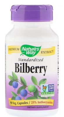 Nature's Way, Bilberry, Standardized, 90 Veg Capsules