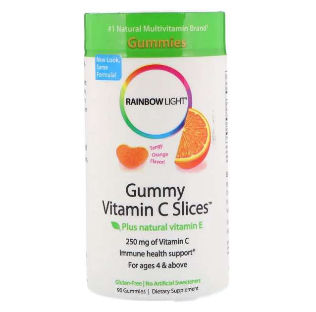 Rainbow Light, Gummy Vitamin C Slicesz（グミビタミンCスライシーズ）、タンジェリンオレンジ味